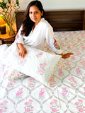 Rose Jal Handblock Premium Cotton Bedsheet Set (Copy)
