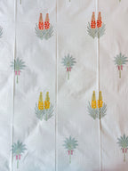 Print detail of ORA Living Red Yellow Wildflower Handblock Premium Cotton Bedsheet Set