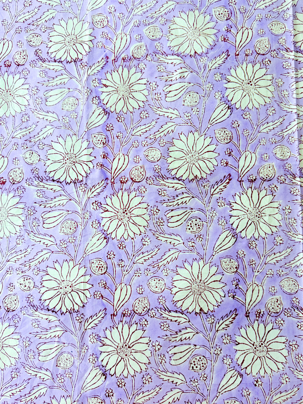 Lavender Floral Handblock Premium Cotton Bedsheet Set — hand-block printed bedsheet set, product view 5.