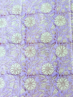 Lavender Floral Handblock Premium Cotton Bedsheet Set — hand-block printed bedsheet set, product view 5.
