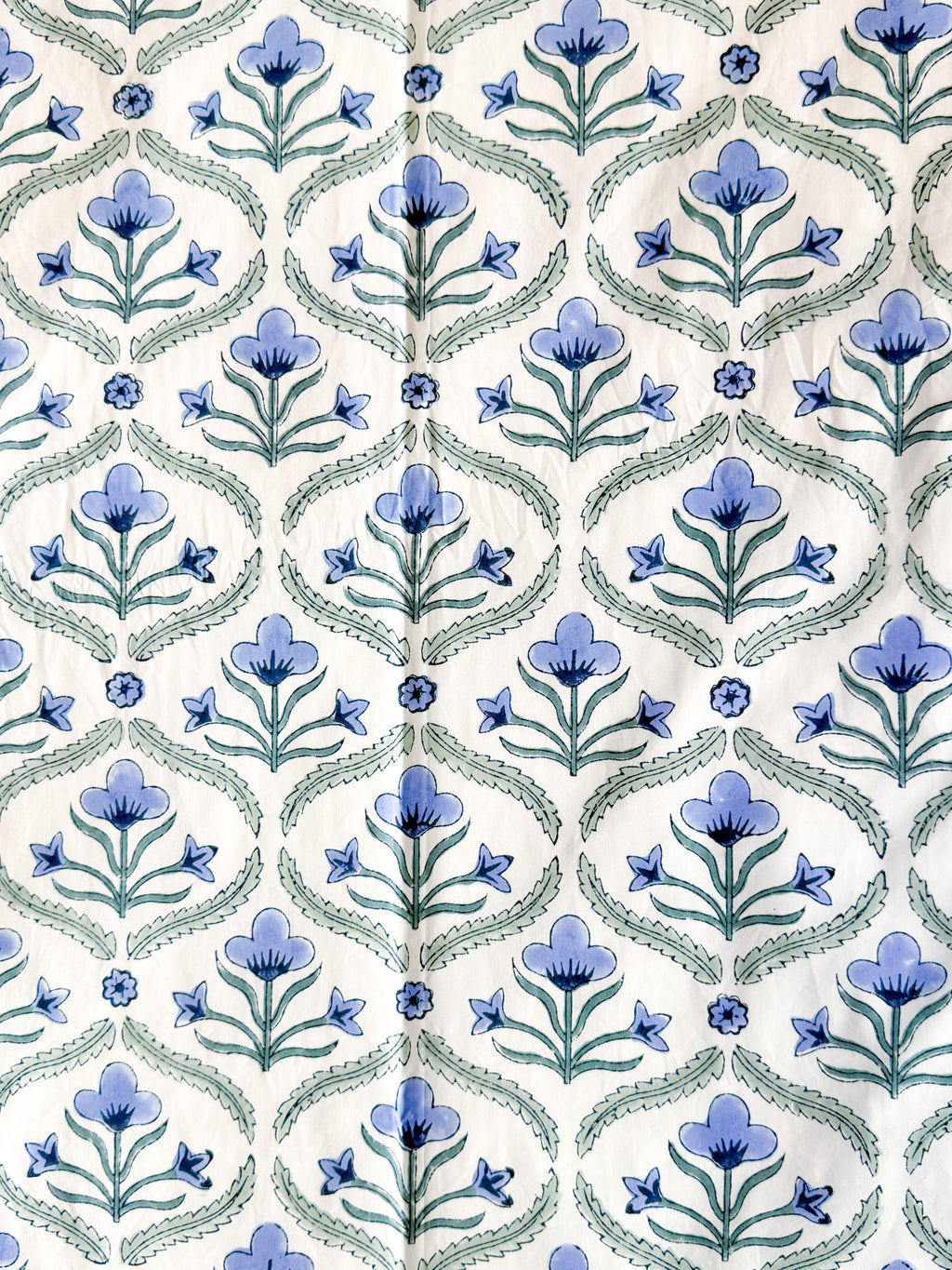 Blue Floral Butta Handblock Premium Cotton Bedsheet Set — hand-block printed bedsheet set, product view 8.