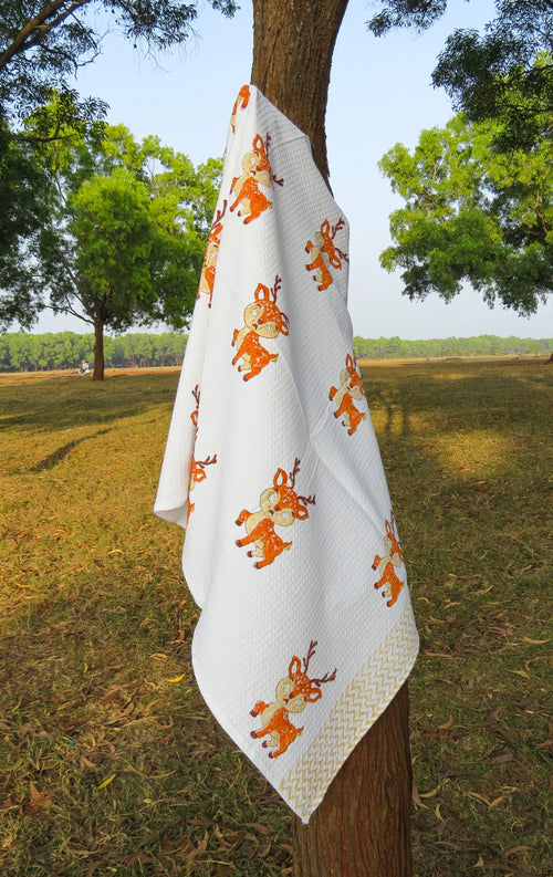 Baby Bambi Handblock Waffle Cotton Kids Bath Towel image 2