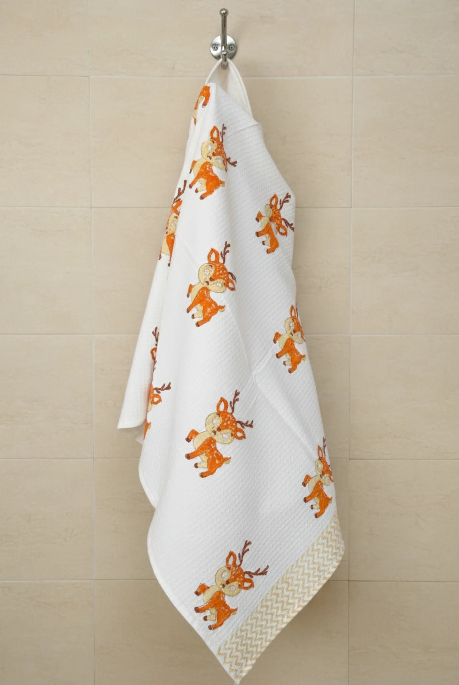 Baby Bambi Handblock Waffle Cotton Kids Bath Towel image 4