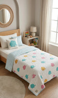 Baby Elephant Handblock Mul Cotton Kids Quilt image 1