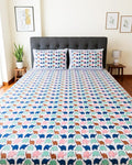 Baby Elephant Handblock Premium Cotton Bedsheet Set image 1