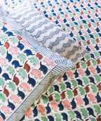 Baby Elephant Handblock Premium Cotton Bedsheet Set image 4