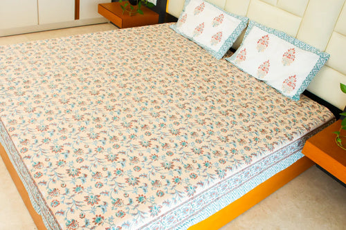 Bahaar Handblock Premium Cotton Bedsheet Set image 2