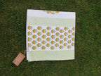 Big Flower Motif Handblock Waffle Cotton Bath Towel image 2