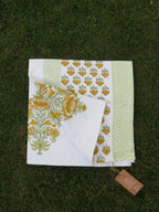 Big Flower Motif Handblock Waffle Cotton Bath Towel image 3