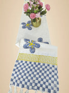 Blue Check Handblock TNT Cotton Table Runner image 2