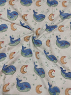 Blue Dolphin Handblock Mul Cotton Kids Dohar image 2