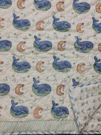Blue Dolphin Handblock Mul Cotton Kids Quilt image 2