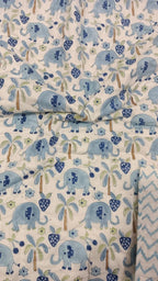 Blue Elephant Handblock Mul Cotton Kids Dohar image 2