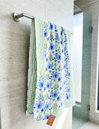 Blue Elephant Handblock Waffle Cotton Kids Bath Towel image 2