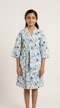 Blue Elephant Pure Waffle Cotton Kids Bathrobe image 1