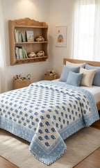 BlueTortoise Handblock Mul Cotton Kids Quilt image 1