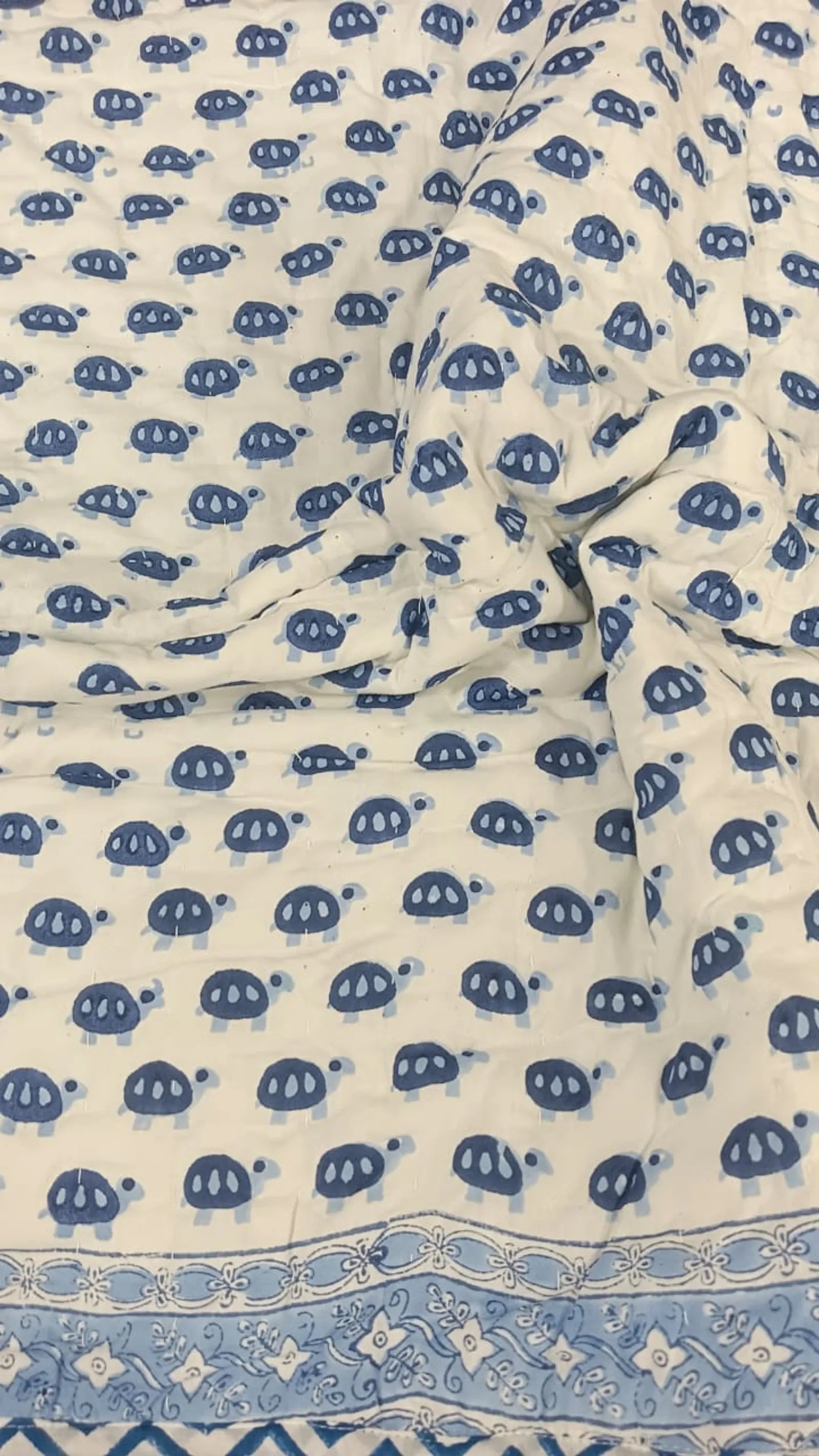 BlueTortoise Handblock Mul Cotton Kids Quilt image 2
