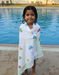 Boat Handblock Waffle Cotton Kids Bath Towel image 1