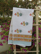 Bright Garden Handblock Waffle Cotton Bath Towel image 1