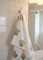 Bunny In Boat Handblock Waffle Cotton Kids Bath Towel image 4