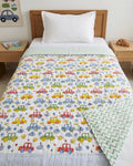 Colorful Car Handblock Mul Cotton Kids Quilt image 1