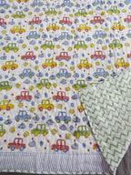 Colorful Car Handblock Mul Cotton Kids Quilt image 2