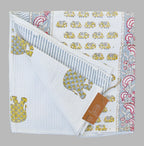 Elephant Umbrella Handblock Waffle Cotton Bath Towel image 5