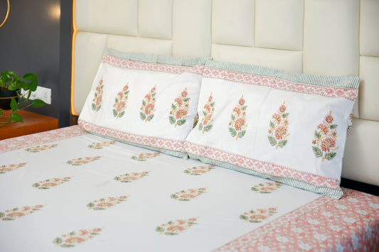 floral-bliss-pink-handblock-cotton-bedsheet-king-size-flatlay
