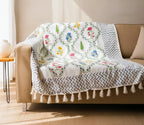 Floral Jal Handblock TNT Cotton Throw Blanket image 1
