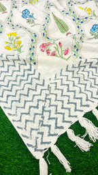 Floral Jal Handblock TNT Cotton Throw Blanket image 2
