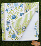 Flower Leaf Bel Handblock Waffle Cotton Bath Towel image 4
