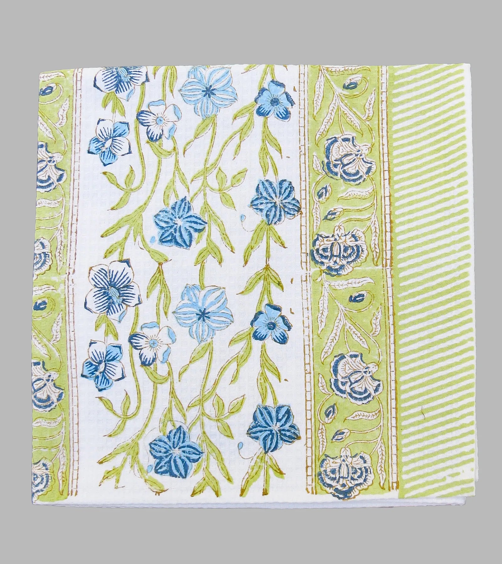 Flower Leaf Bel Handblock Waffle Cotton Bath Towel image 5