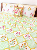 GARDENIA Handblock Premium Cotton Bedsheet Set image 1