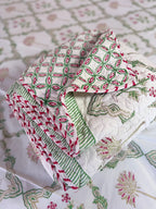 Green Floral Jal Pure Mulmul Quilted Bedcover image 2