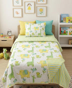 Green Jungle Handblock Mul Cotton Kids Dohar image 1