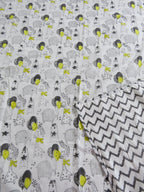 Grey & Yellow Balloon Handblock Mul Cotton Kids Dohar image 2