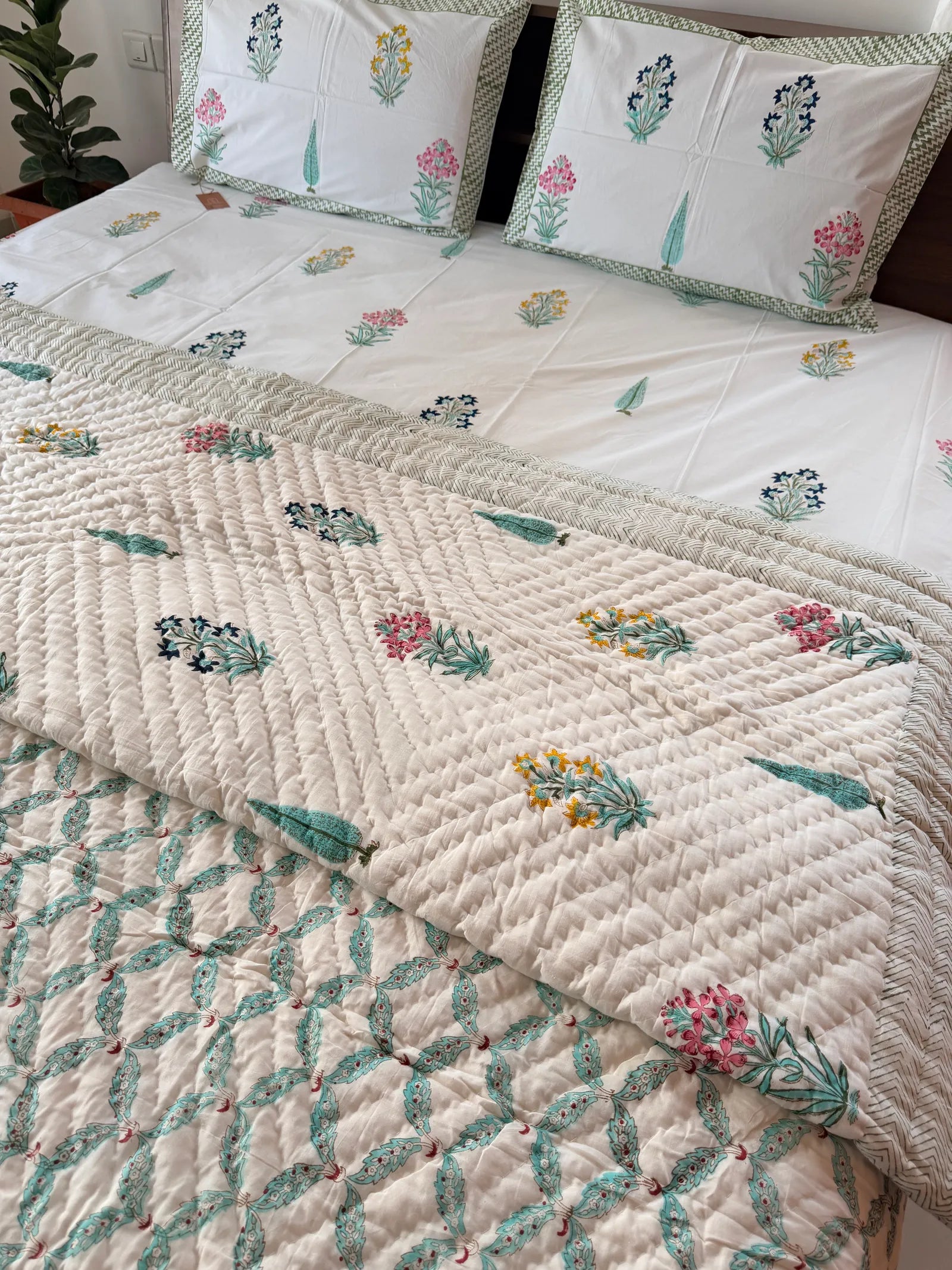Gulzaar Handblock Mul Cotton Quilt Single image 2