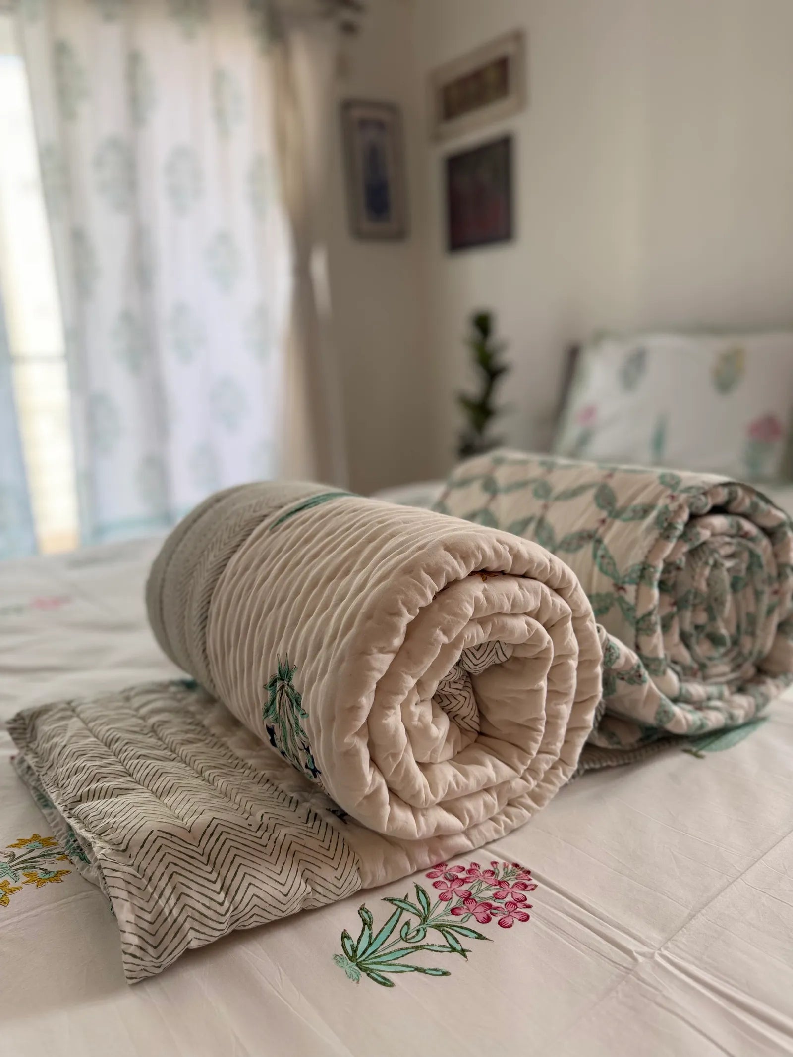 Gulzaar Handblock Mul Cotton Quilt Single image 4