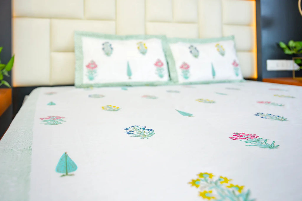 Gulzaar Handblock Premium Cotton Bedsheet Set image 1