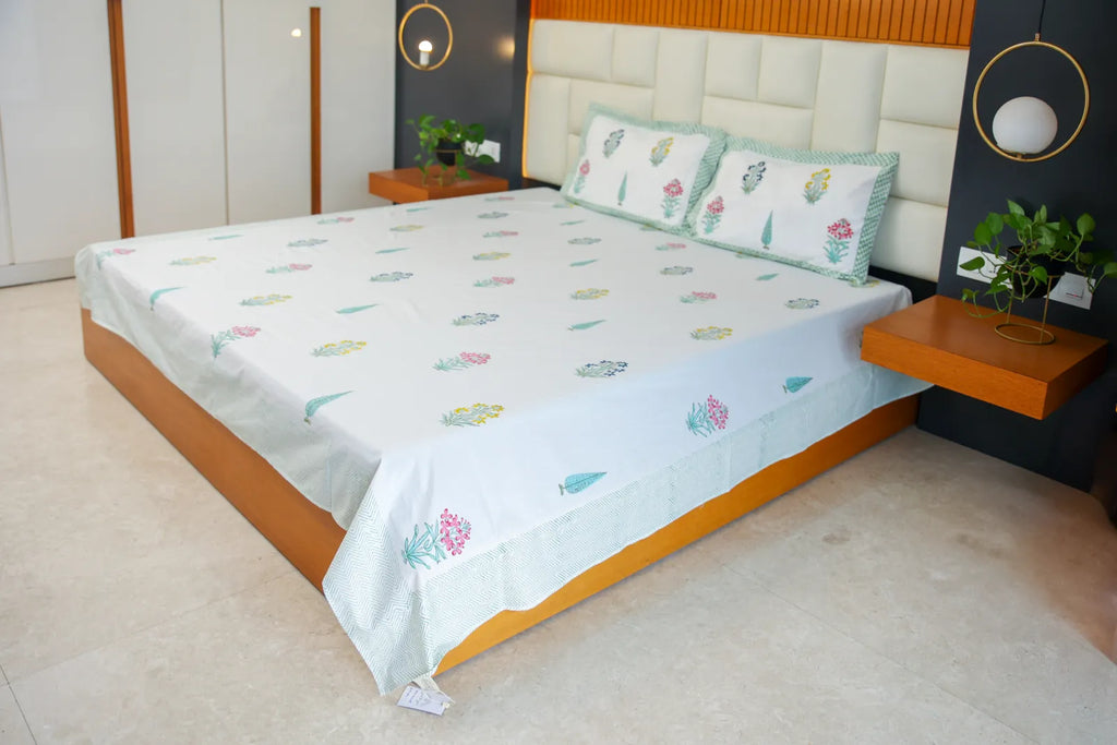 Gulzaar Handblock Premium Cotton Bedsheet Set image 2