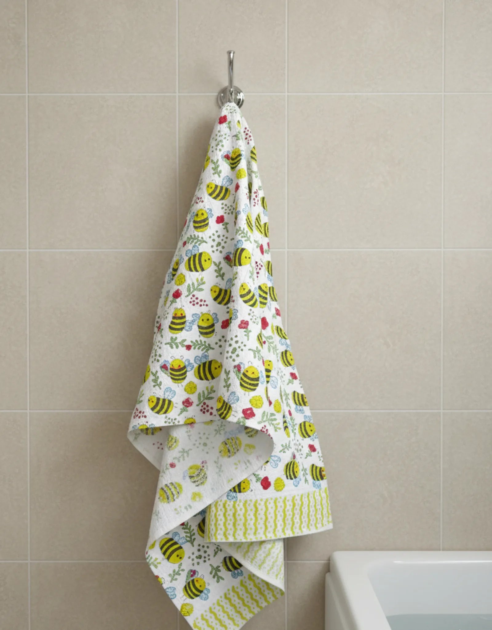 Honey Bees Handblock Waffle Cotton Kids Bath Towel image 4