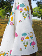 Hot Air Balloon Handblock Waffle Cotton Kids Bath Towel image 3