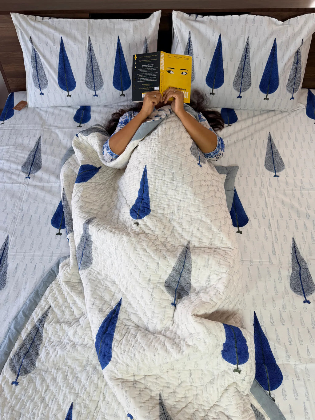 Indigo Cypress Design Mul Cotton Quilt Single image 5