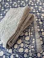 Indigo Floral Handblock Mul Cotton Quilt Single image 2