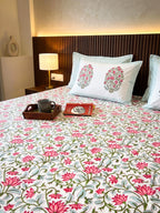Kalamkari Handblock Premium Cotton Bedsheet Set image 1