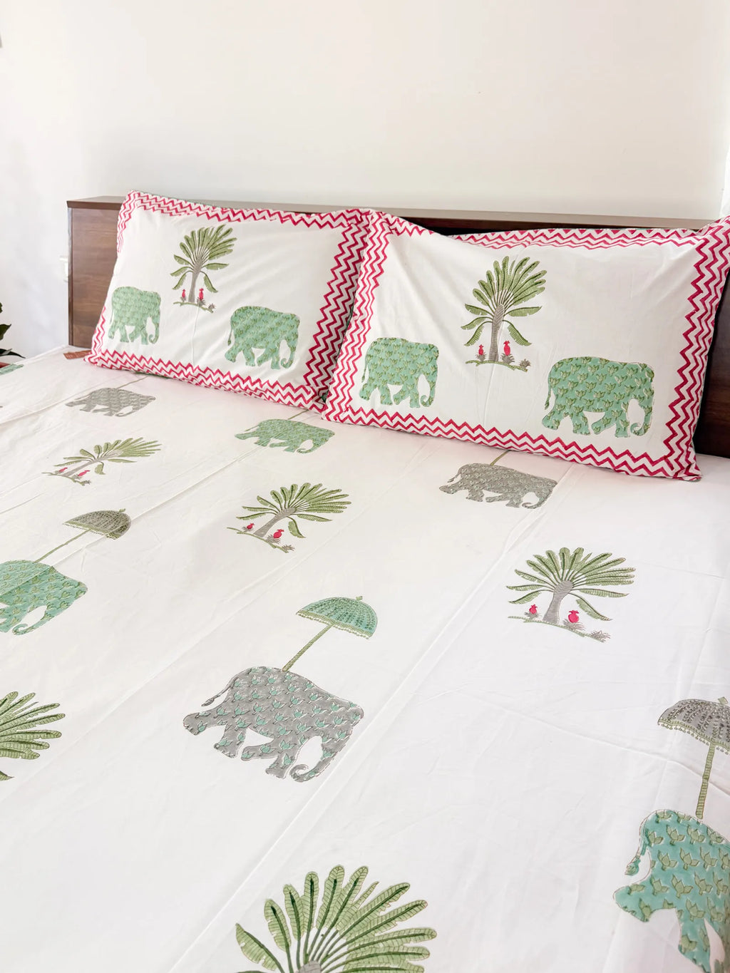 Kerala Dreams Handblock Premium Cotton Bedsheet Set image 1