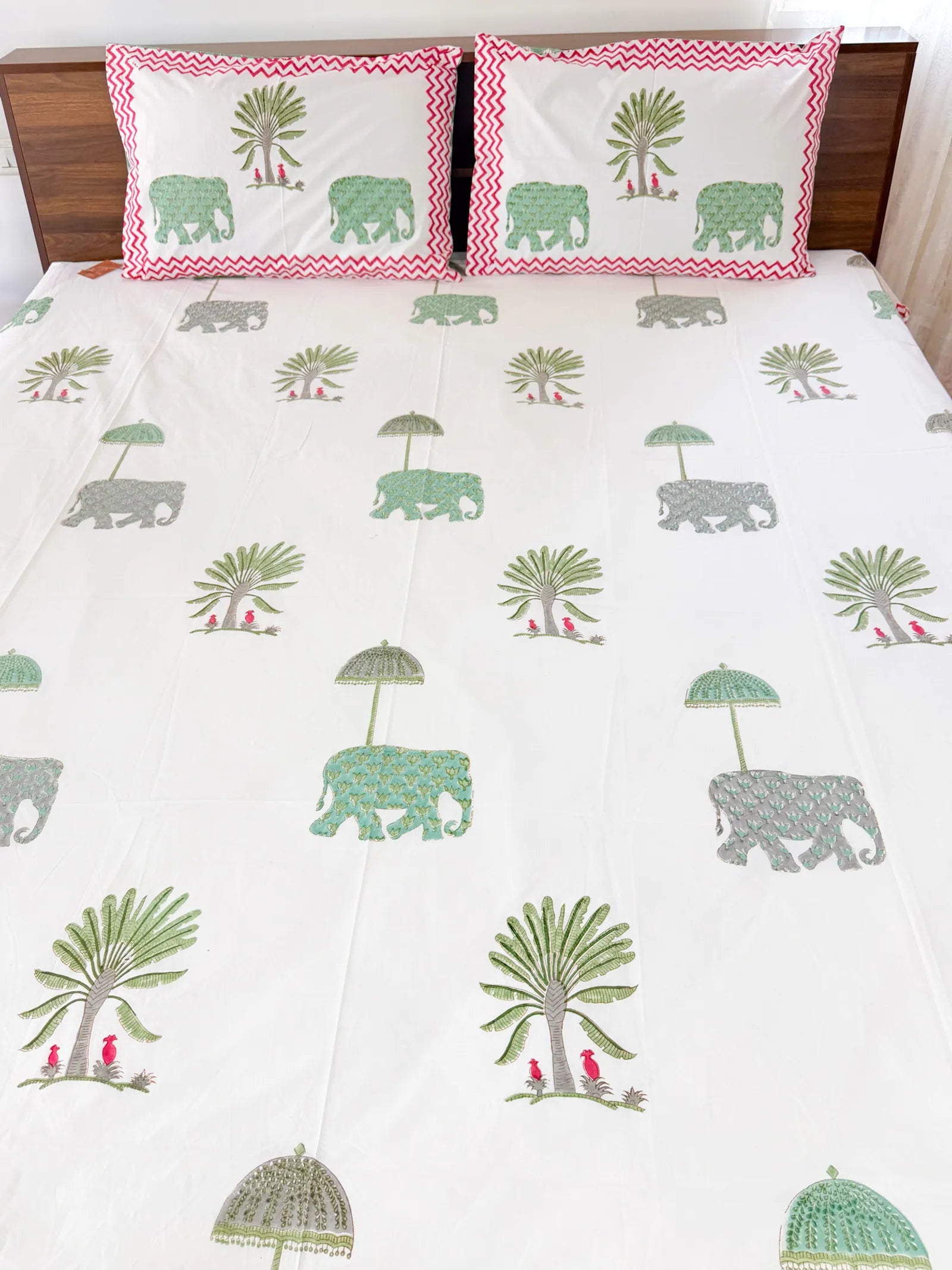Kerala Dreams Handblock Premium Cotton Bedsheet Set image 2