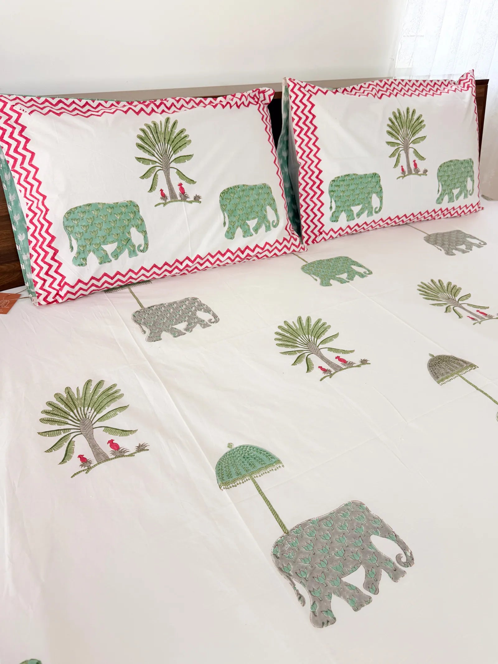 Kerala Dreams Handblock Premium Cotton Bedsheet Set image 3