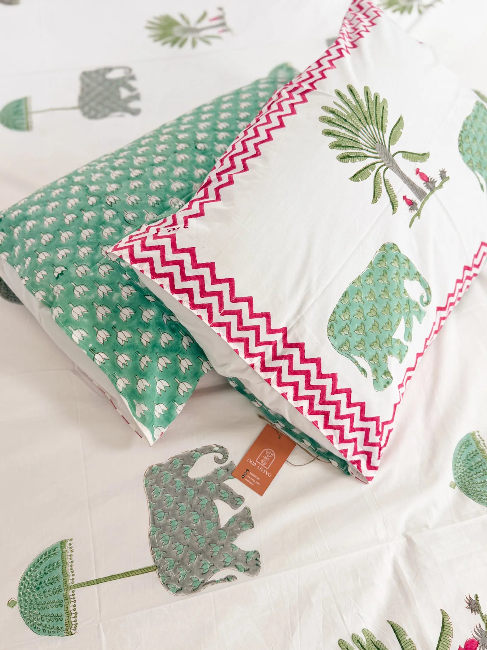 Kerala Dreams Handblock Premium Cotton Bedsheet Set image 4