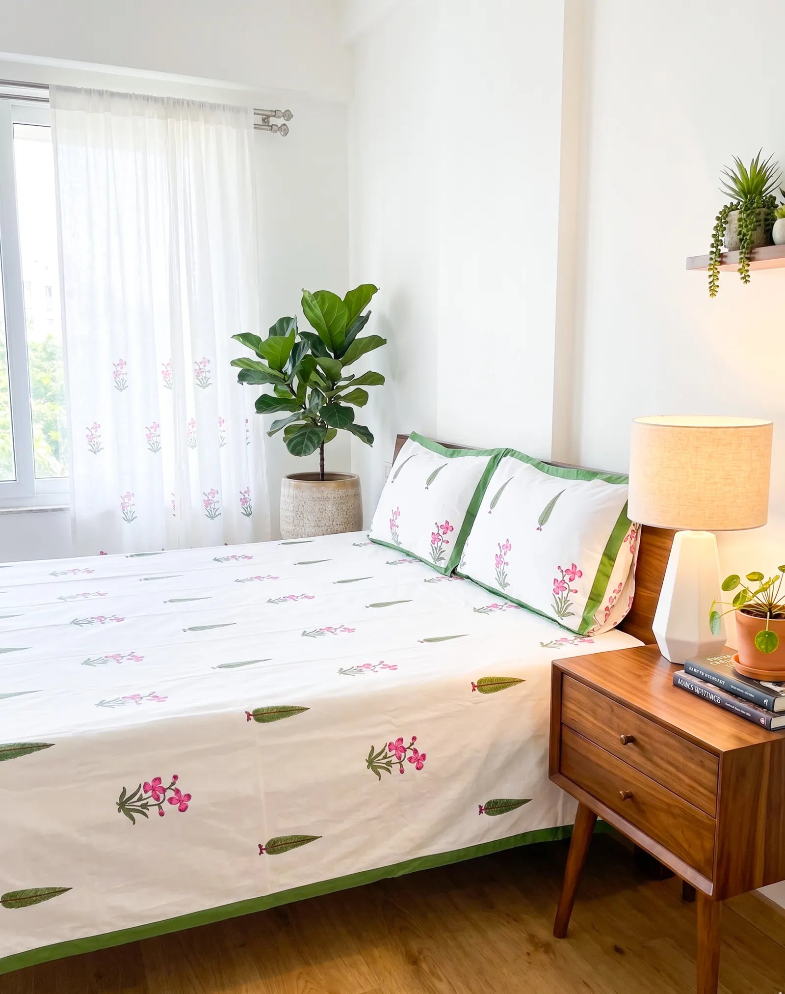 MadhuMalati Handblock Premium Cotton Bedsheet Set image 1